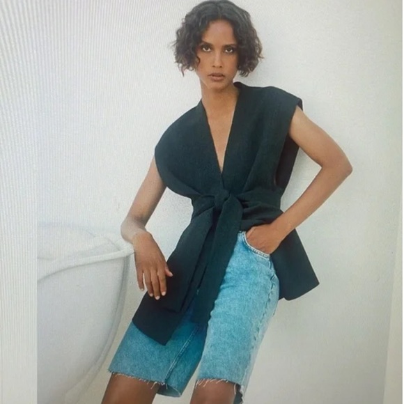 Zara Waistcoat Vest with Belt - Picture 3 of 15